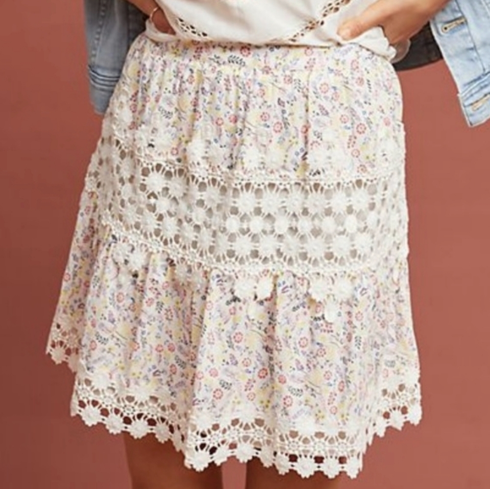 Anthropologie Margo Lace Skirt Ranna Hill